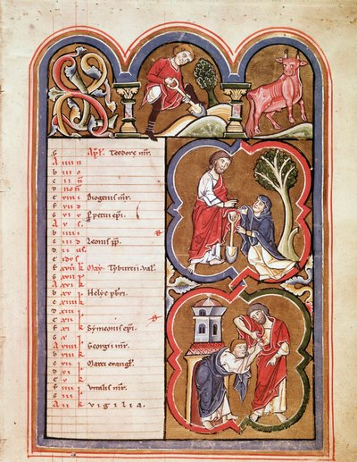 The month of April, Noli me tangere, the incredulity of Saint Thomas by Unknown artist