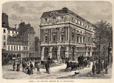 The new Renaissance Theatre in Paris in 1873. by Unknown artist