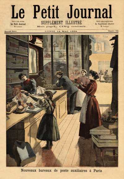 The new auxiliary post offices in Paris, some negotiators open a postal service counter, parallel to their commercial activities by Unknown artist