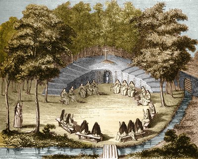The nuns of Port-Royal-des-Champs making the lecture in solitude by Unknown artist