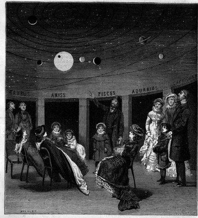 The planetary of N. Perini, Italian astronomer. Engraving in 