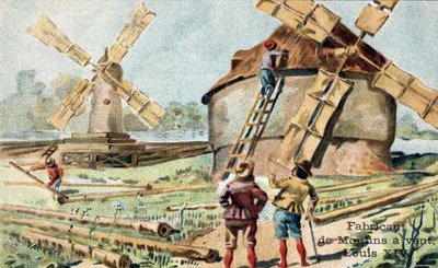 The profession of manufacturer of windmills at the beginning of the 18th century. by Unknown artist