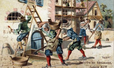 The profession of painter in building at the beginning of the 18th century. by Unknown artist
