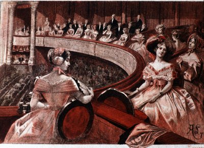 The public in a balcony at the theatre by Unknown artist
