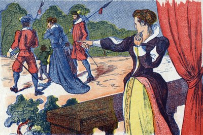 The Queen Mother Locks Up the Queen and Her Children. Illustration for 