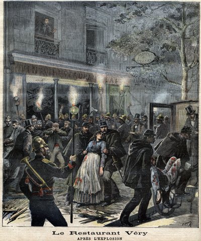 The restaurant Very (24 Boulevard Magenta in Paris) after the explosion caused by the attack of the anarchist Francois Koenigstein dit Ravachol (1859 - 1892) on 30 March 1892. In “Le Petit Journal” by Unknown artist