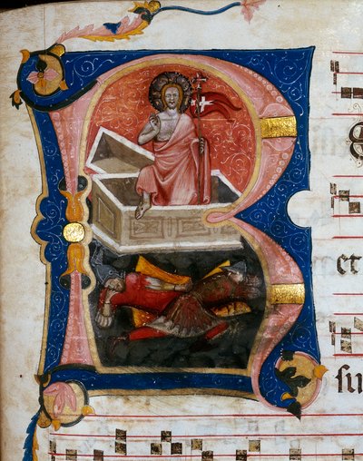 The Resurrection of Christ, Miniature from a Choral Parchment by Unknown artist