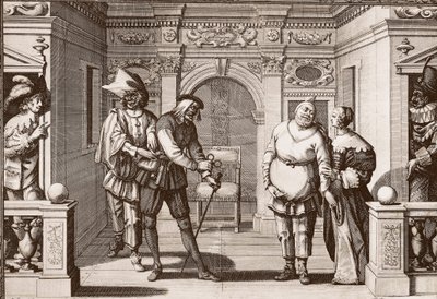 The royal troupe of the Italian Comedie at the theatre of the Hotel de Bourgogne by Unknown artist