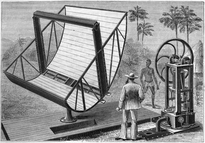 The Solar Machine Experimented in 1883 by John Ericsson, an American Engineer of Swedish Origin, One of the Fathers of the Use of Solar Energy. in 