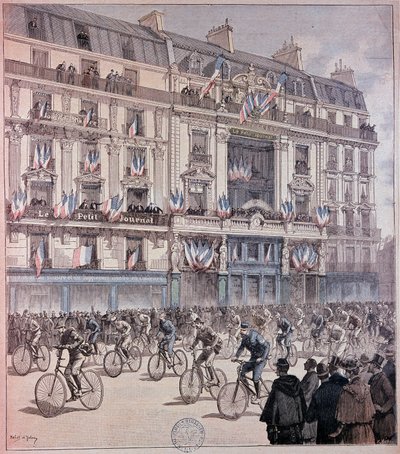 The start of the Paris-Brest race - in Petity journal of 12/09/1891 by Unknown artist