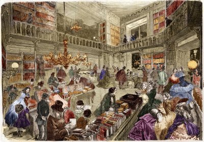 The store of the bookstore Nouvelle, boulevard des Italiens in Paris in 1860 by Unknown artist