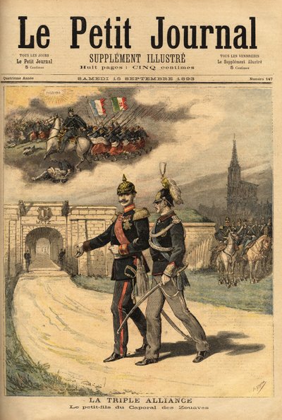 The triple alliance between Germany, Austria Hungary and Italy, accused by France of treason since Prince Victor visited William II, Emperor of the Germans by Unknown artist