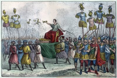 The triumph of Bélisaire (Belisarius) (c. 505-565), General Byzantine. He takes over North Africa from the Vandals in 533-534. in 