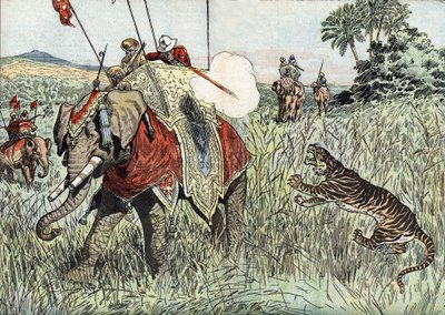 The voyage of the Prince of Wales to the British Indies, represented during a tiger hunt by Unknown Artist