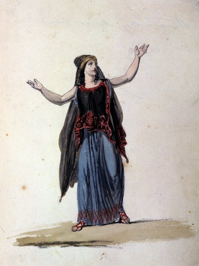 The witch Medea after the cycle of Argonauts. 19th century drawing by Unknown artist