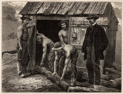 The woodworkers of the Montchanin mine by Unknown artist