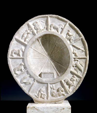 The zodiacal signs depicted on a solar meridian of the 15th century by Unknown artist
