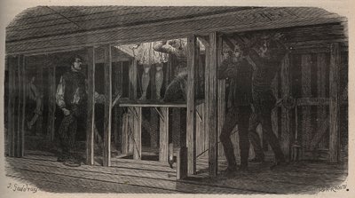 Theatre tricks - swallowing - engraving of 1875 by Unknown artist