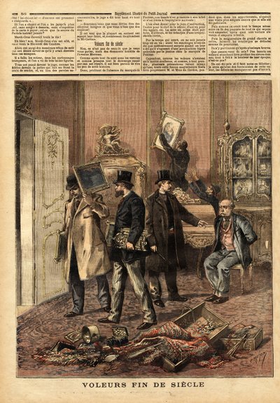 Thieves at the end of the century, an organized gang posing as an investigating judge, the chief of the security and his agents, broke in with a false warrant for a search at the Marquis de Panisse, rue Marceau, and took furniture, paintings and art object by Unknown artist