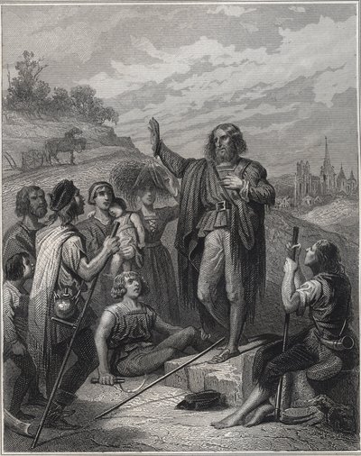 Thomas Muntzer Preaching - Engraving in 