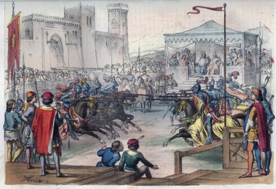 Tournament on the Occasion of the Wedding of Isabelle of Bavaria (1371-1435) and Charles VI - engraving by Unknown artist