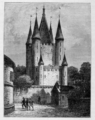 Tower of the Temple - engraving by Unknown artist