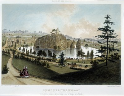 Transformations of Paris under the Second Empire, Haussmann Paris. The Garden of Buttes Chaumont by Unknown artist