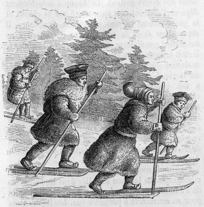Transport in Lapland: Lapps and Their Skates by Unknown artist