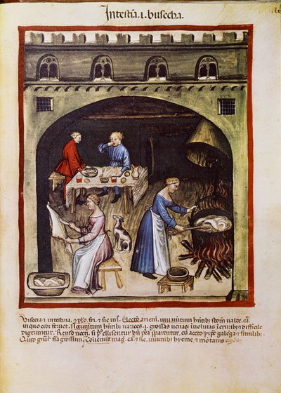 Cooking the bowels and guts of animals, Tacuinum sanitatis by Unknown artist