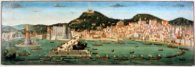 Triumphal return of the fleet of Ferdinand I (1423 - 1494) after the battle of Ischia against René I of Anjou (the Good) (1409 - 1480). 6 July 1464. Naples, National Museum of San Martino by Unknown artist