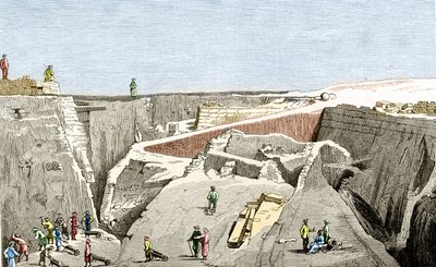 Troy excavations led by Heinrich Schliemann, 19th century by Unknown artist