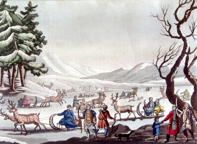 Tunguses, Siberia. Drawing by Cartelli. Bibliotheque des Arts Décoratifs de Paris. 