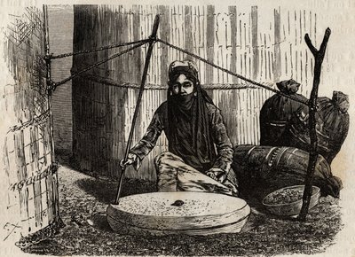 Turcoman Woman Using the Grain Grinding Wheel by Unknown artist