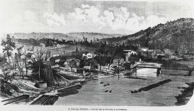 USA: The oil country in Pennsylvania, Oil Creek Valley. by Unknown artist