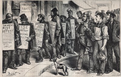 USA: protest on behalf of the League against drinking abuse 1875 by Unknown artist