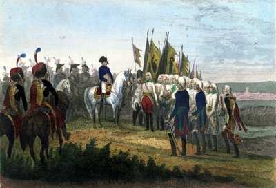 Ulm surrender. 20/10/1805. The Austrian army defeated the troops of Napoleon. Engraving of the 19th century. by Unknown artist