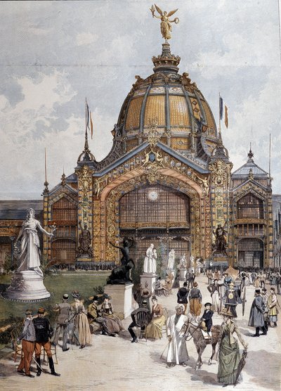 Universal Exhibition, Central Dome in Paris (engraving of 1889) by Unknown artist