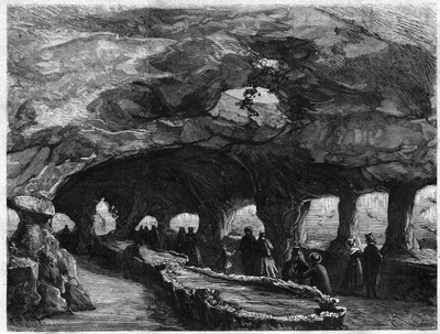 Universal Exhibition: interior of the large sea aquarium. Engraving in 