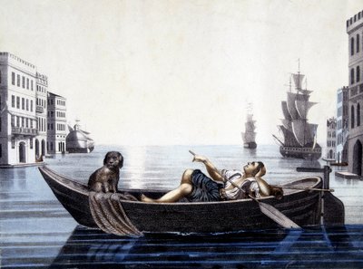 Venice, in the morning. 19th century engraving by Unknown artist