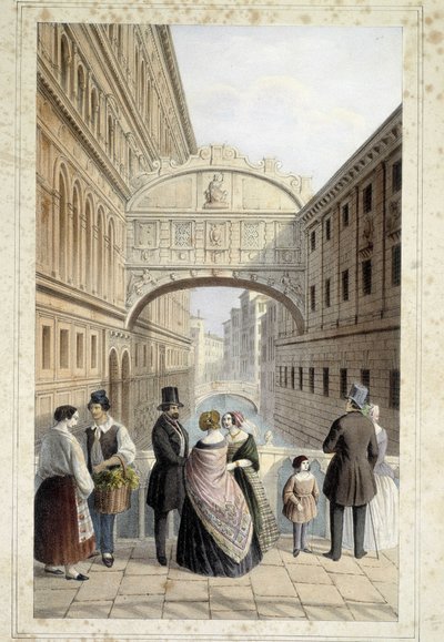 Venetians on the Bridge of Sighs (Ponte dei Sospiri) - in 