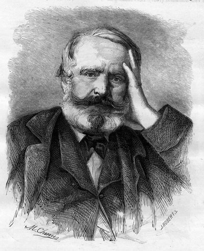 Victor Hugo (1802-1885), French writer, in 1866. by Unknown artist