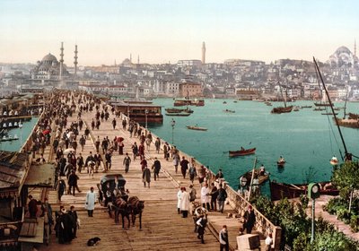 View of Constantinople (Church of St. Sophia (Hagia Sophia) and the bridge) by Unknown artist
