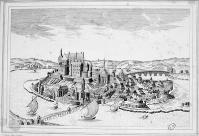 View of Decize in 1640 (engraving) by Unknown artist