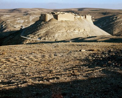 View of Karac el Chobac, crusader castle on the eastern side of the Arabah by Unknown artist