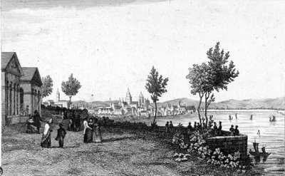 View of Mainz in Germany and the Rhine around 1830 by Unknown artist