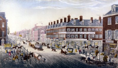 View of New York: Broadway. Engraving from 1840. by Unknown artist
