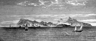View of Procida Island off Naples. 19th century engraving by Unknown artist