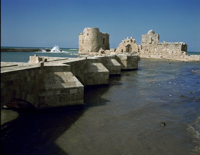 View of Sidon Sea Castle built in 1227 by Unknown artist
