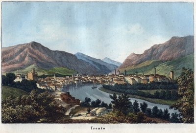 View of Trento - 19th Century - Engraving from 