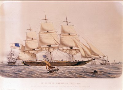 View of the American Clipper Electric. Lithograph of 1854 by Unknown artist